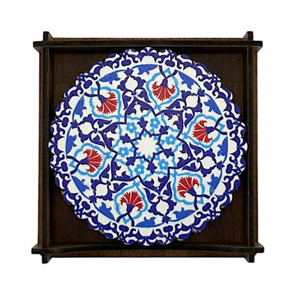 Holz-Untersetzer - 6er Set - Nelke - 9cm