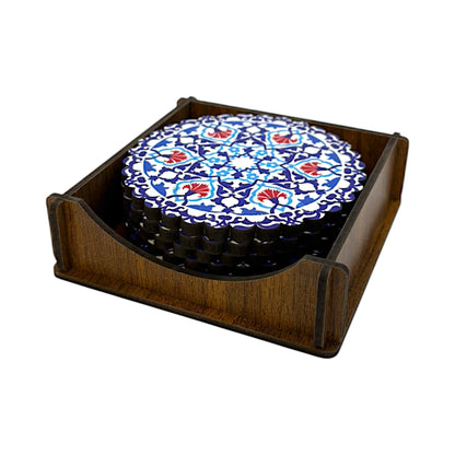 Holz-Untersetzer - 6er Set - Nelke - 9cm