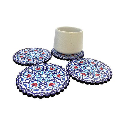 Holz-Untersetzer - 6er Set - Nelke - 9cm