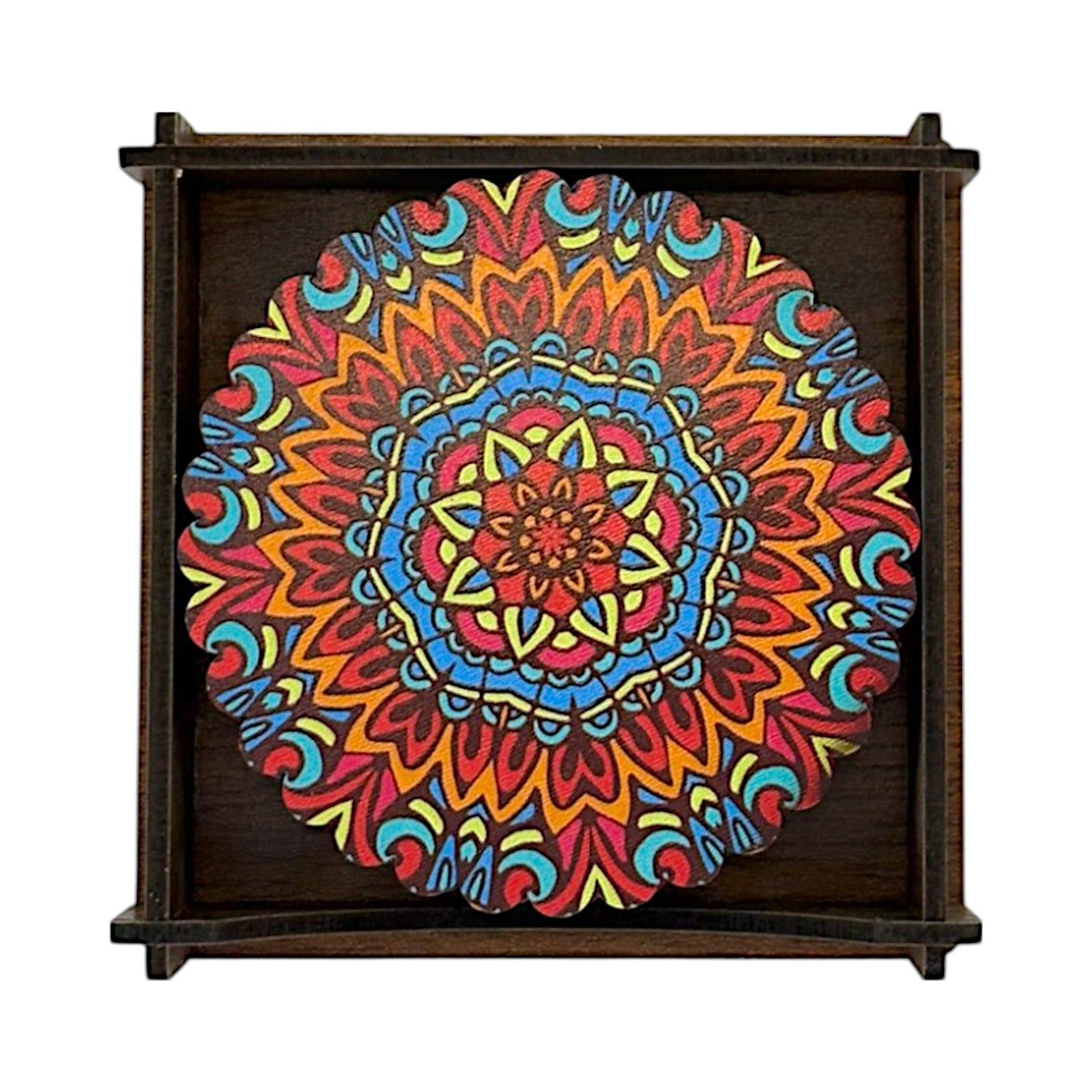 Holz-Untersetzer - 6er Set - Ringelblume - 9cm