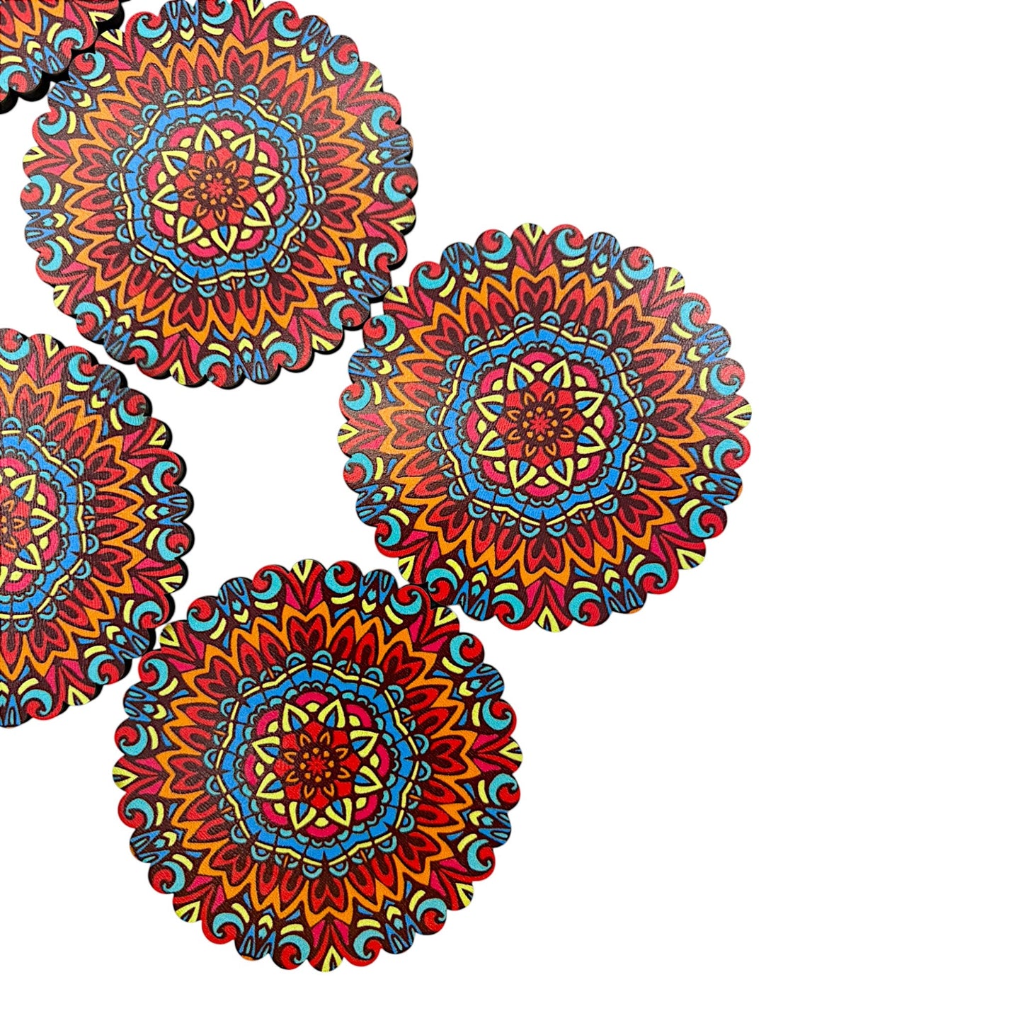 Holz-Untersetzer - 6er Set - Ringelblume - 9cm