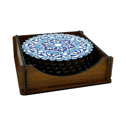 Holz-Untersetzer - 6er Set - Tulpe - 9cm