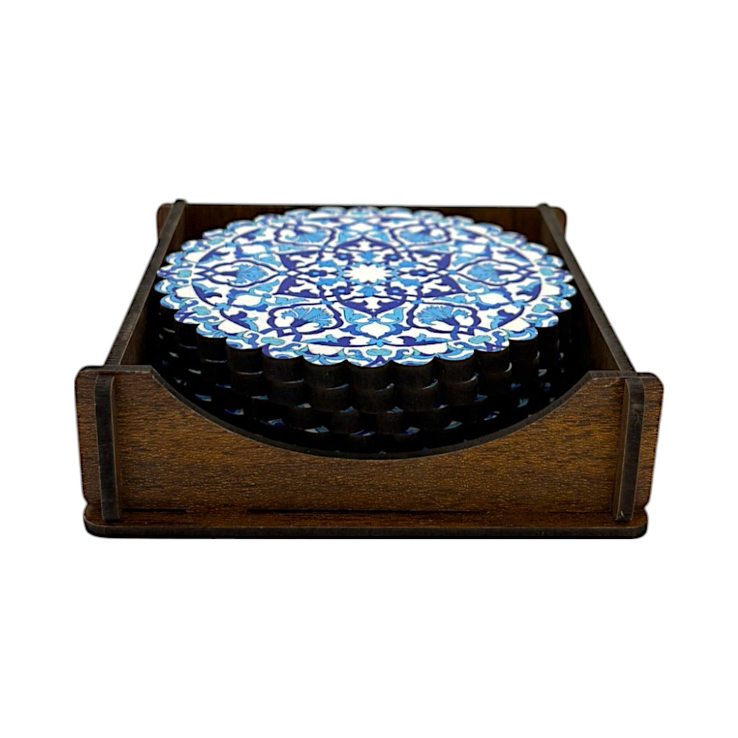 Holz-Untersetzer - 6er Set - Tulpe - 9cm