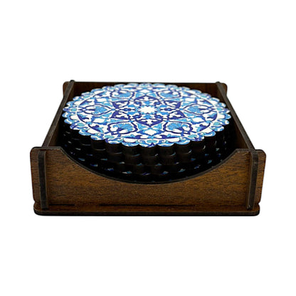 Holz-Untersetzer - 6er Set - Tulpe - 9cm