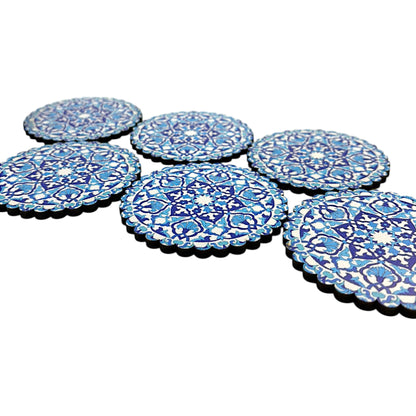 Holz-Untersetzer - 6er Set - Tulpe - 9cm