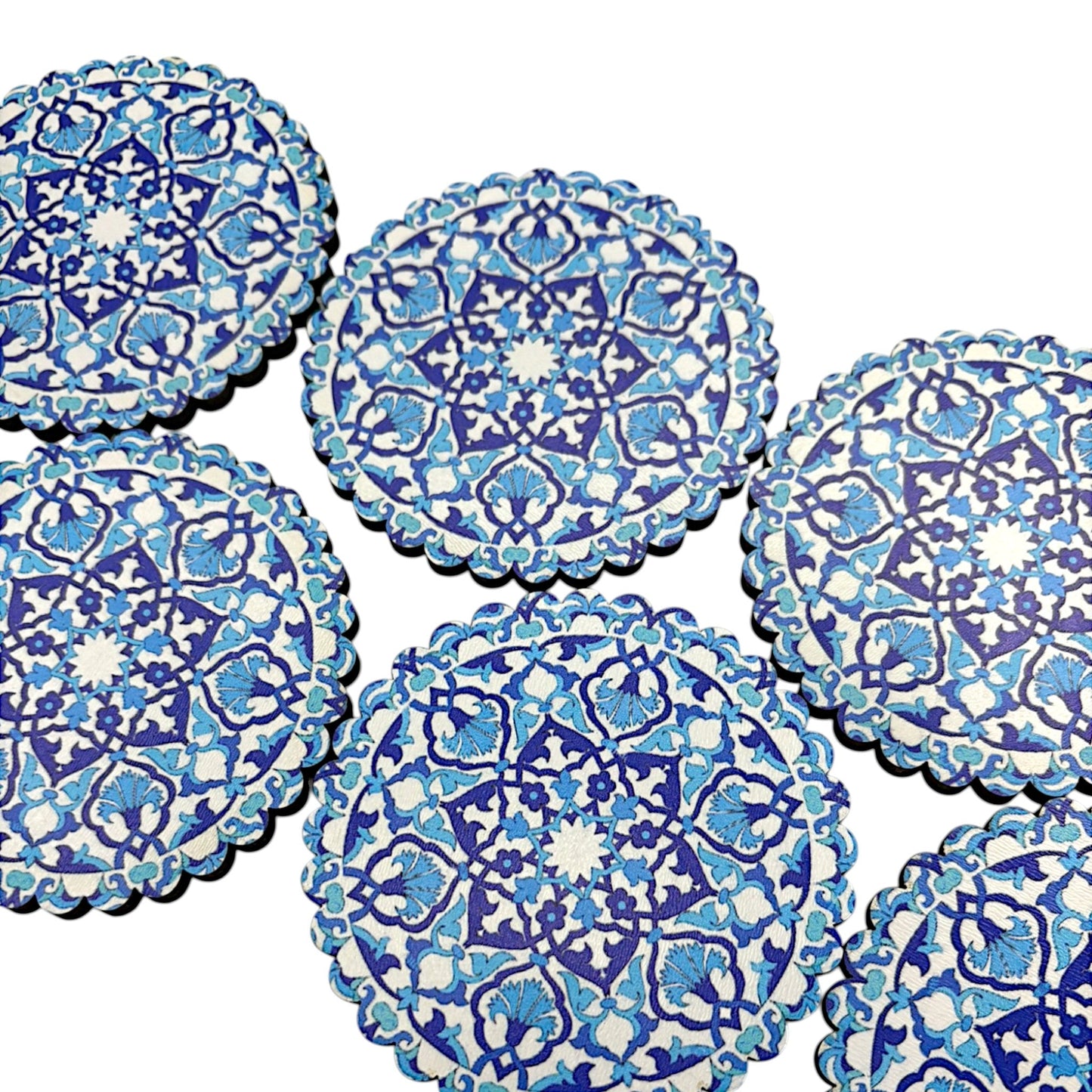 Holz-Untersetzer - 6er Set - Tulpe - 9cm