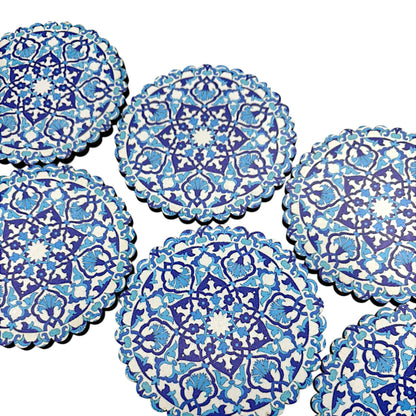 Holz-Untersetzer - 6er Set - Tulpe - 9cm