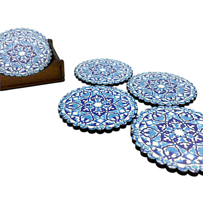 Holz-Untersetzer - 6er Set - Tulpe - 9cm