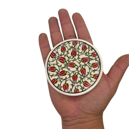 Keramik-Untersetzer - 4er Set - Tulpe - 9cm