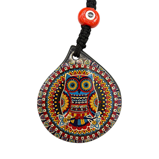 Keramik Wanddeko - Eule - 12x10x1cm