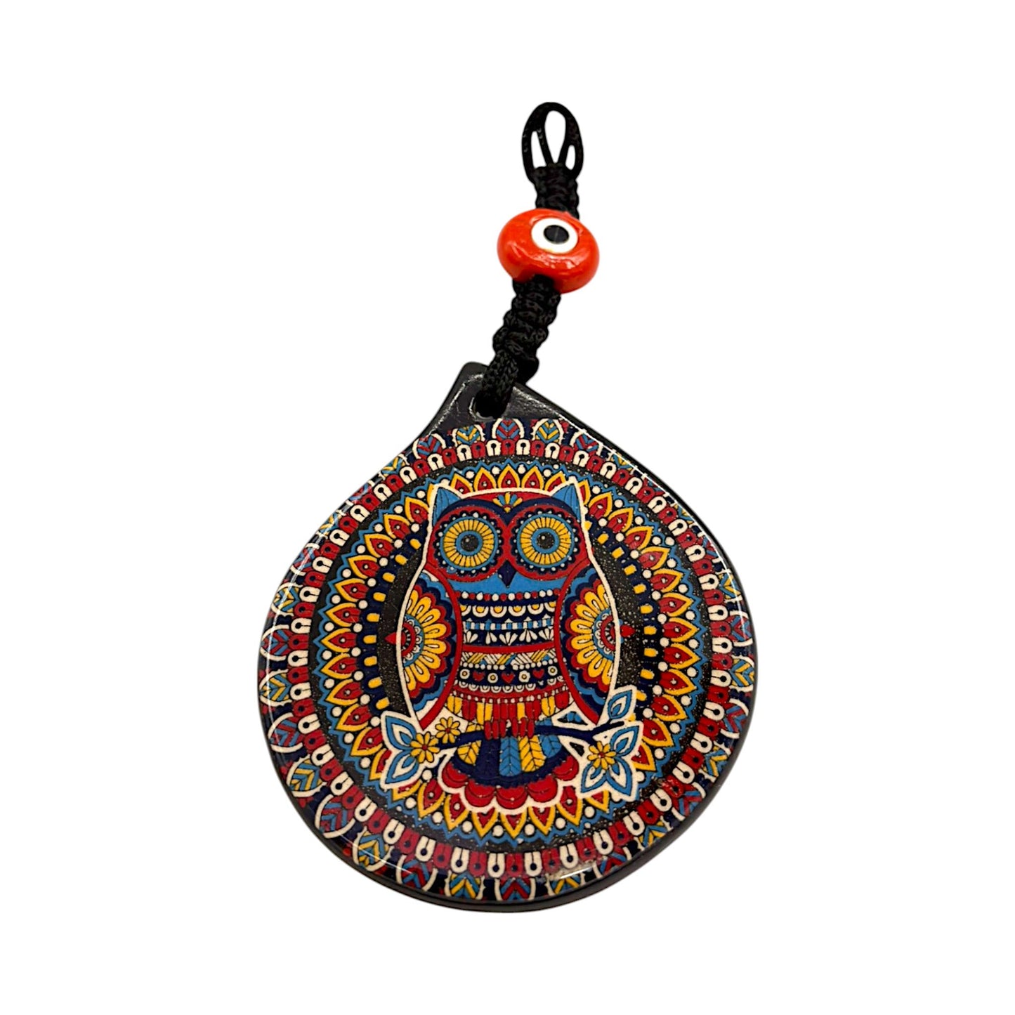 Keramik Wanddeko - Eule - 12x10x1cm