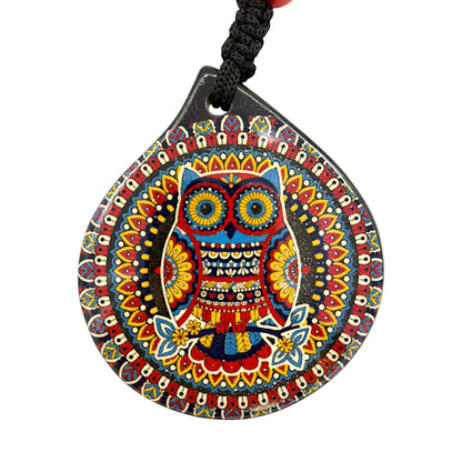 Keramik Wanddeko - Eule - 12x10x1cm