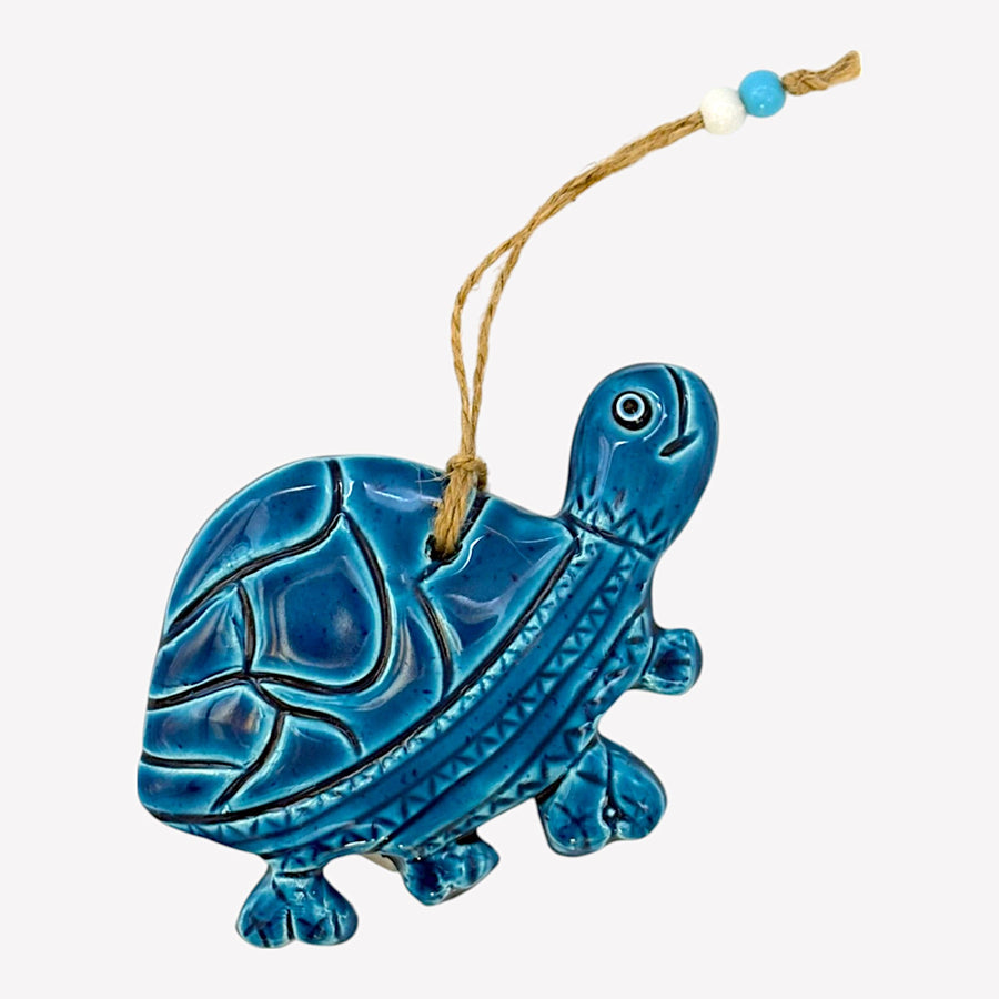Keramik Wanddeko - Schildkröte - Hellblau - 15x11x2cm