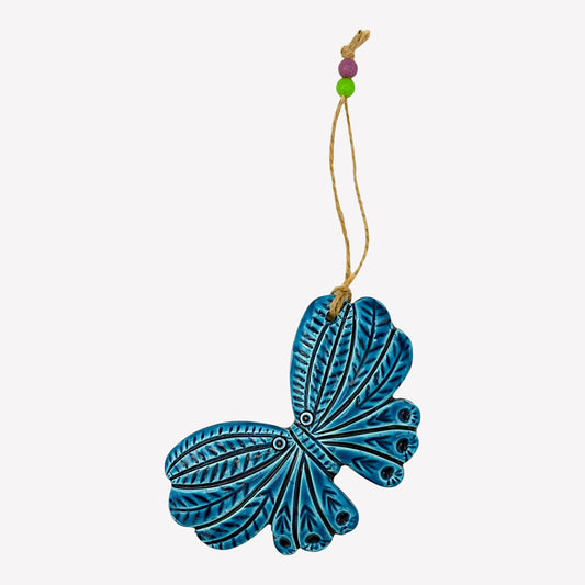 Keramik Wanddeko - Schmetterling - Hellblau - 15x10x2cm