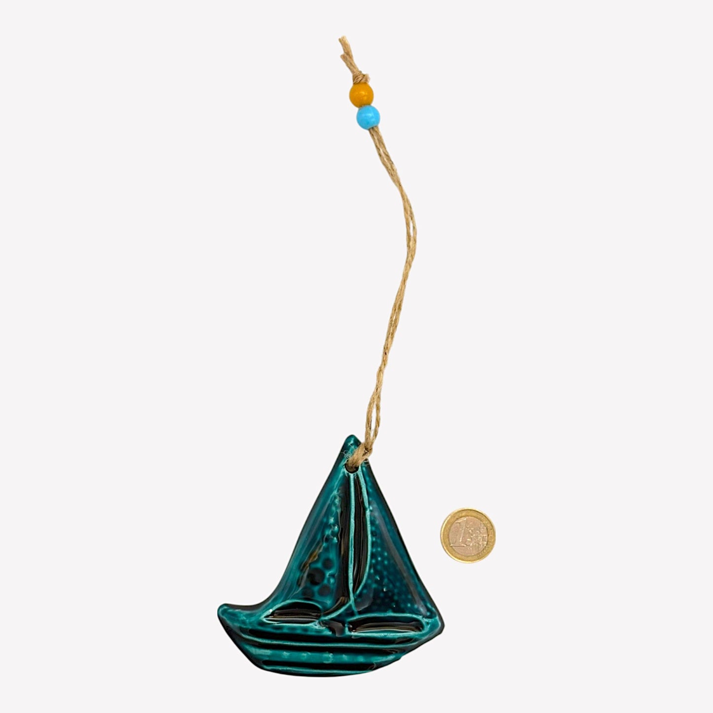 Keramik Wanddeko - Segel - Türkis - 10x10x2cm