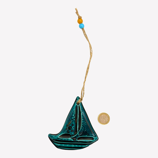 Keramik Wanddeko - Segel - Türkis - 10x10x2cm