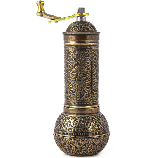 Gewürzmühle aus Metall  - Bronze - groß - 18 x 7cm