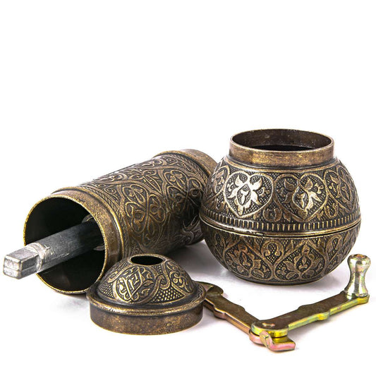 Gewürzmühle aus Metall  - Bronze - groß - 18 x 7cm