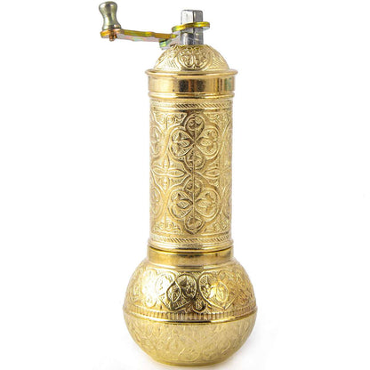 Gewürzmühle aus Metall  - Gold - groß - 18 x 7cm