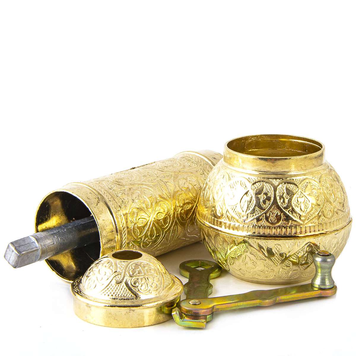 Gewürzmühle aus Metall  - Gold - groß - 18 x 7cm