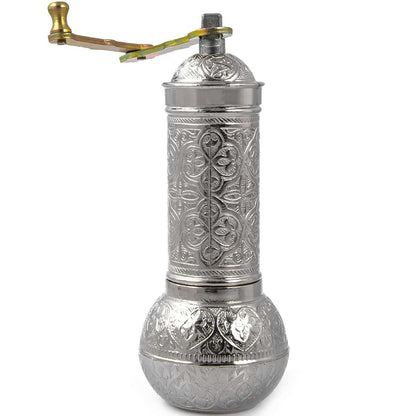 Gewürzmühle aus Metall  - Silber - groß - 18 x 7cm