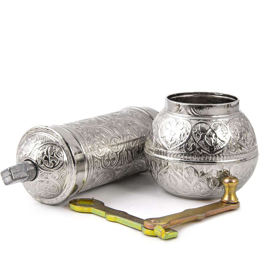 Gewürzmühle aus Metall  - Silber - groß - 18 x 7cm