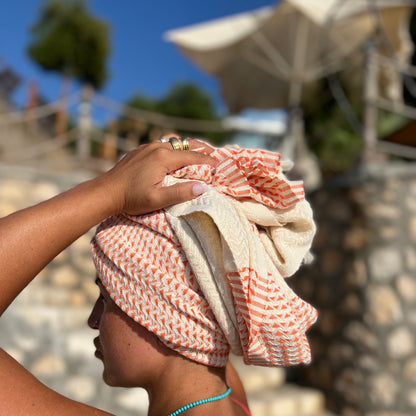 Hamamtuch | Saunatuch | Strandtuch | Colombia | Orange | 180x95 cm