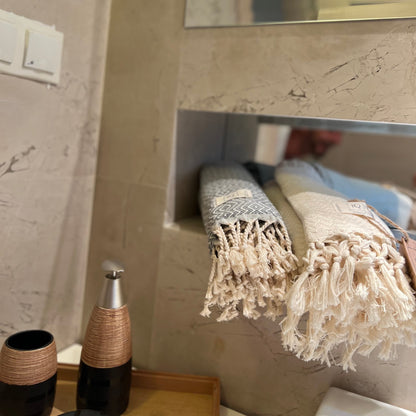 Hamamtuch Saunatuch Strandtuch - Peru Grau 180x100 cm