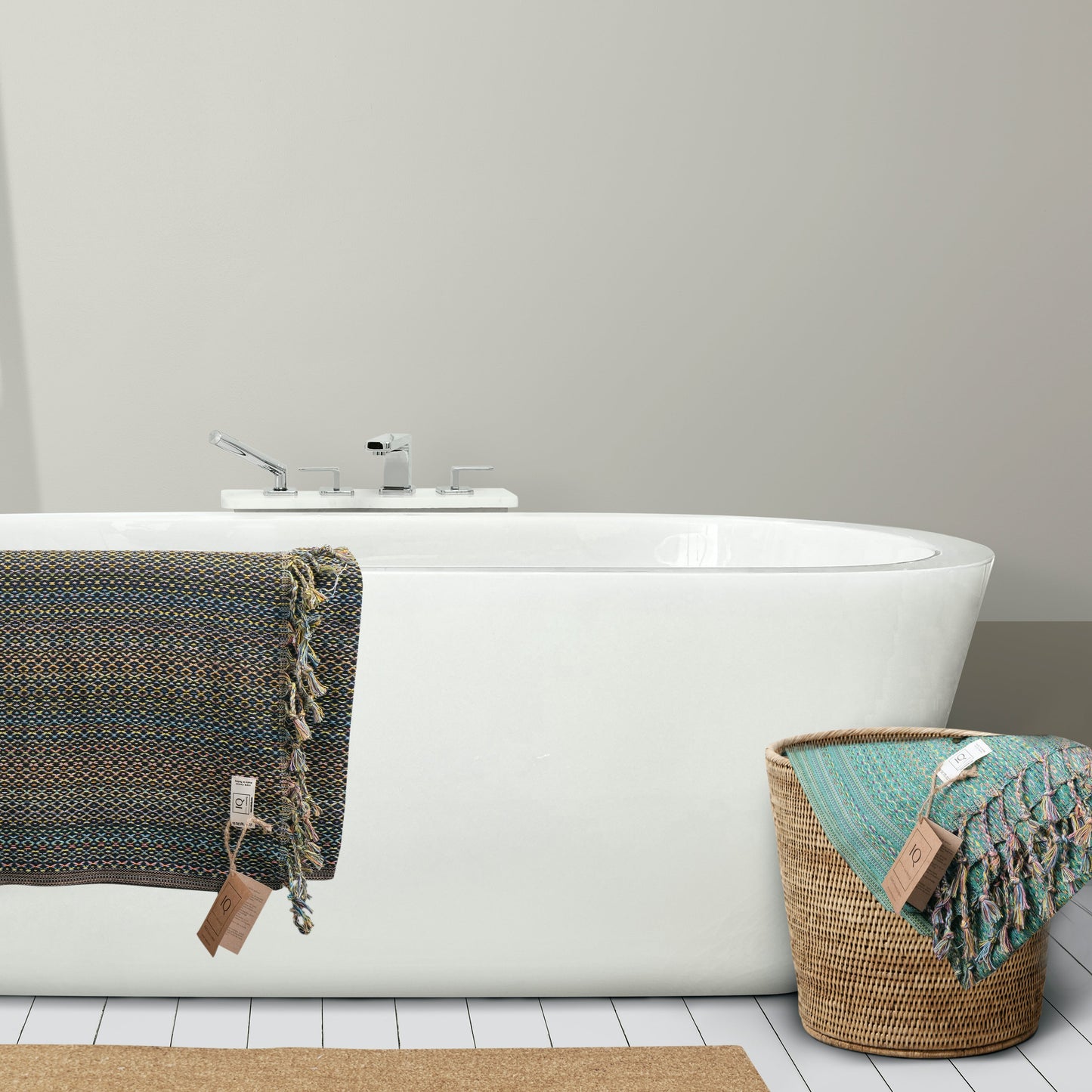 Hamamtuch Saunatuch Strandtuch - Mexico Schwarz 180x100 cm