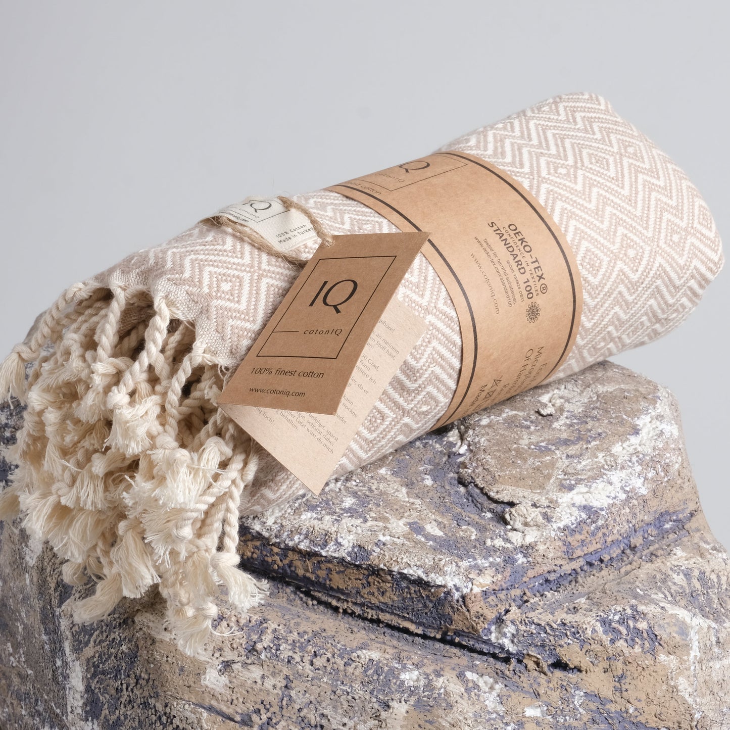 Hamamtuch Saunatuch Strandtuch - Peru Beige 180x100 cm