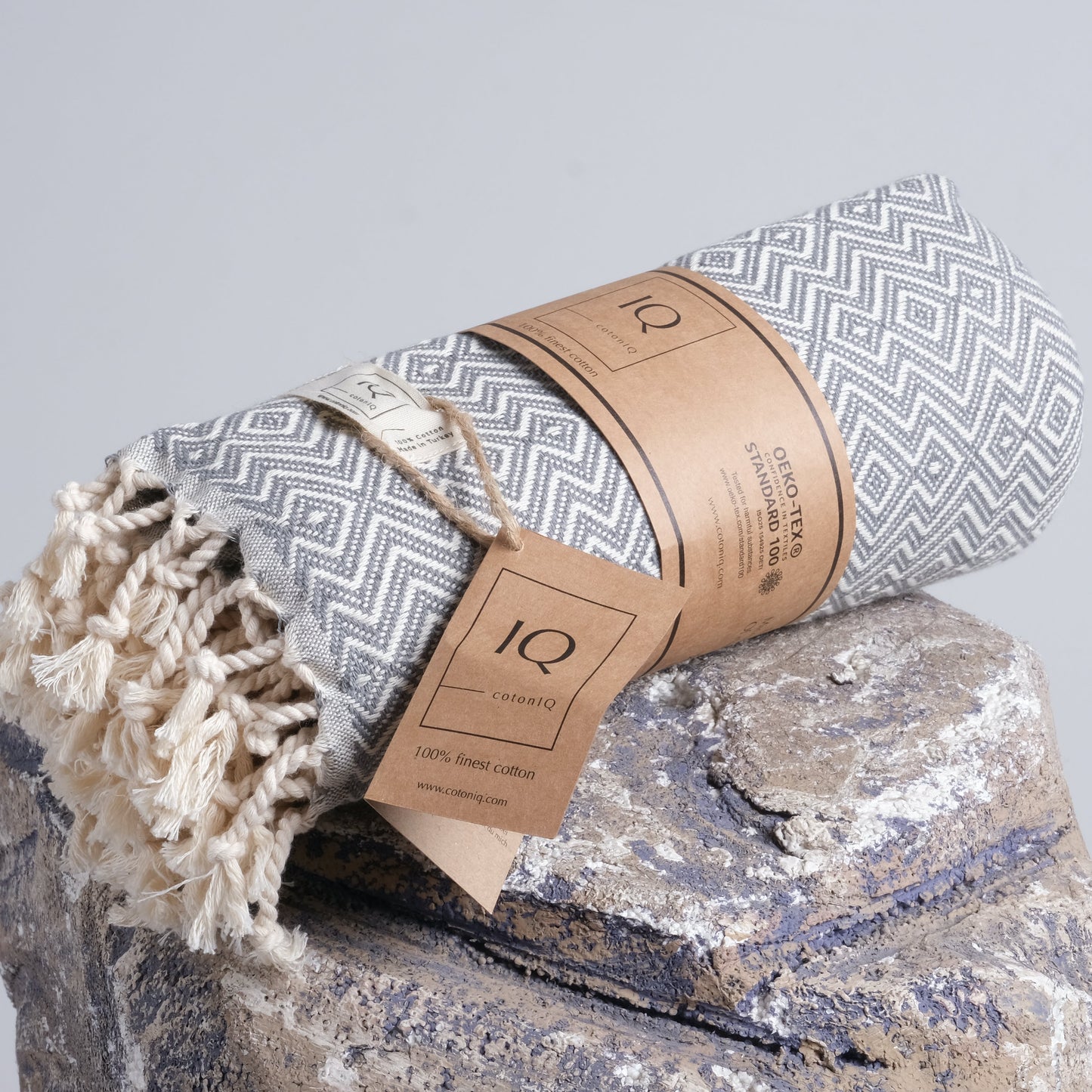 Hamamtuch Saunatuch Strandtuch - Peru Grau 180x100 cm