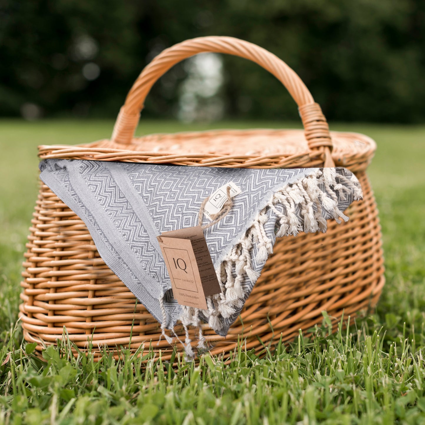 Hamamtuch Saunatuch Strandtuch - Peru Grau 180x100 cm