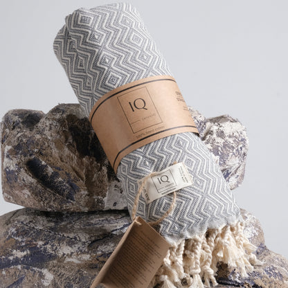 Hamamtuch Saunatuch Strandtuch - Peru Grau 180x100 cm