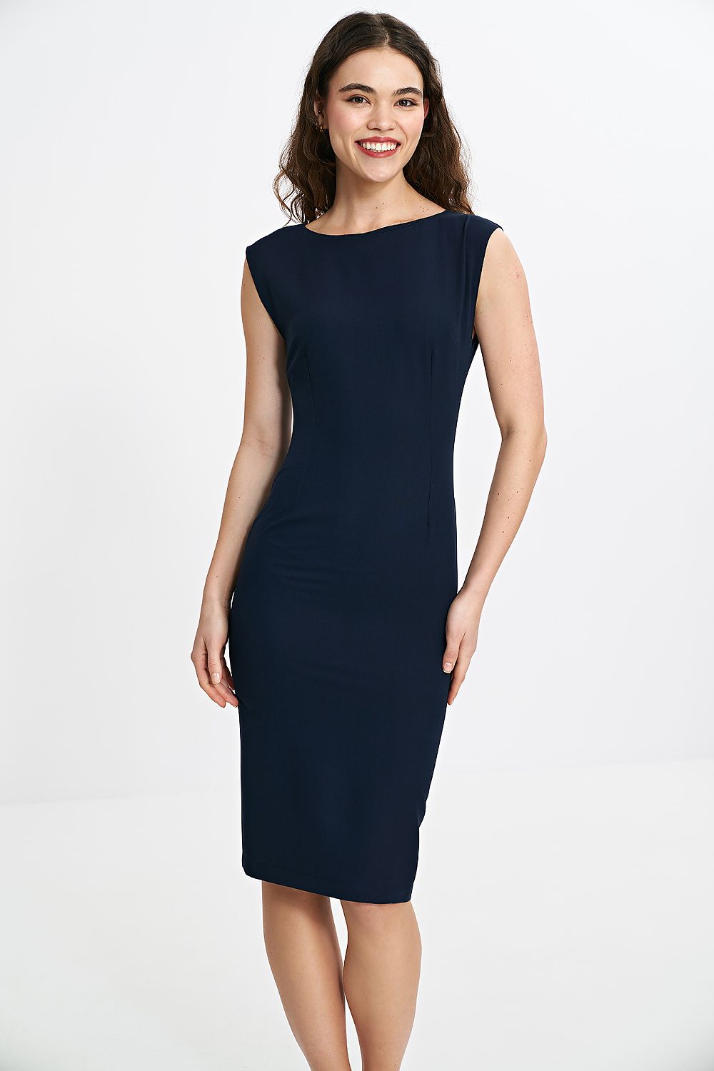 Elegantes Business Midikleid mit Rückenausschnitt
