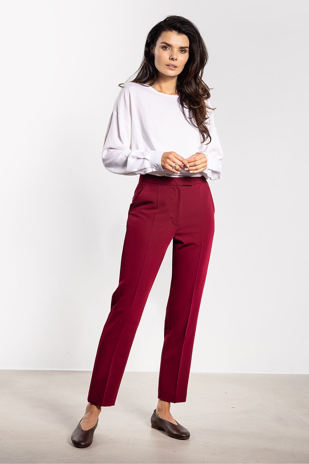 Damen Zigarettenhose mit hoher Taille