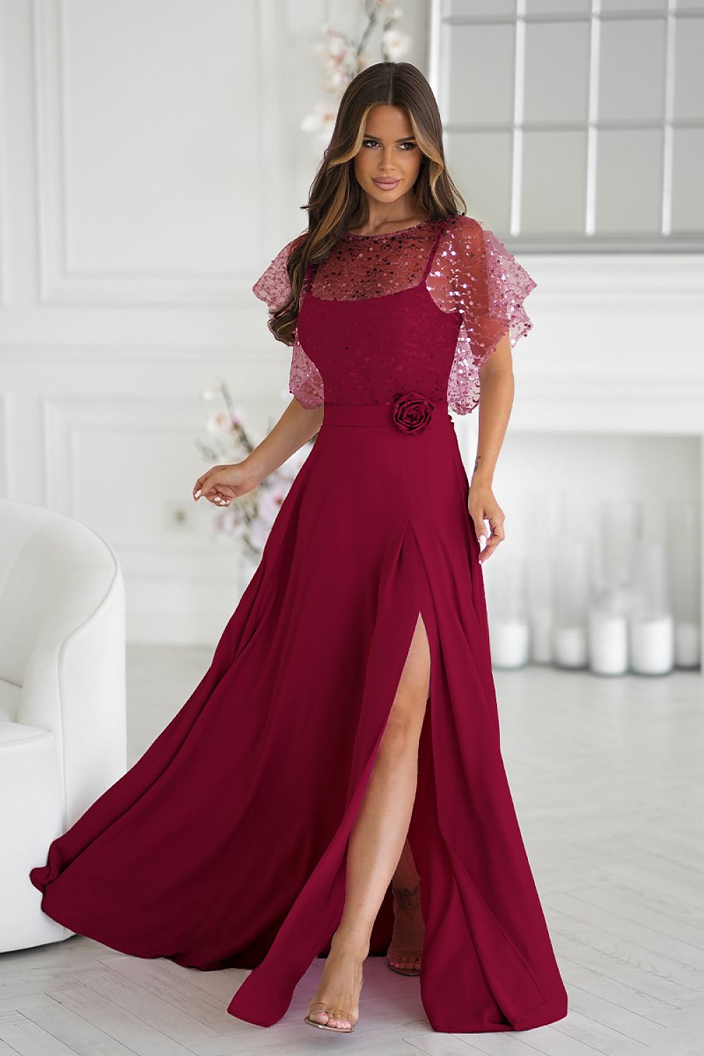 Langes Kleid Bicotone