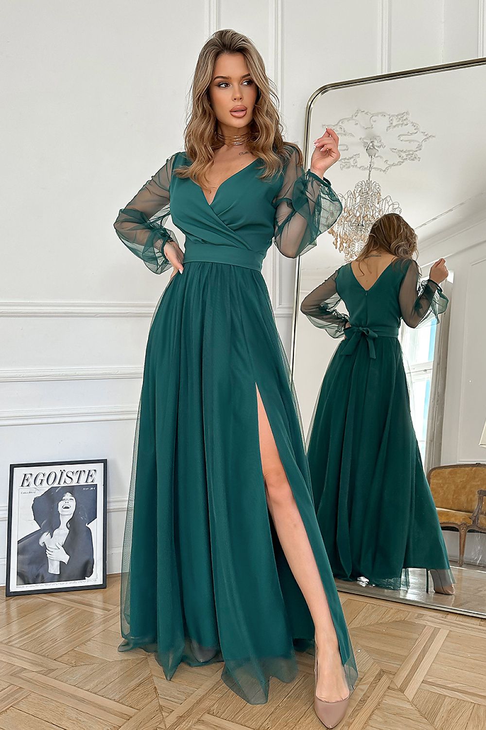 Langes Kleid Bicotone