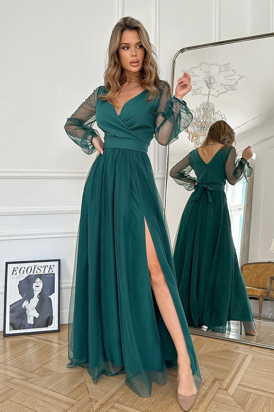 Langes Kleid Bicotone