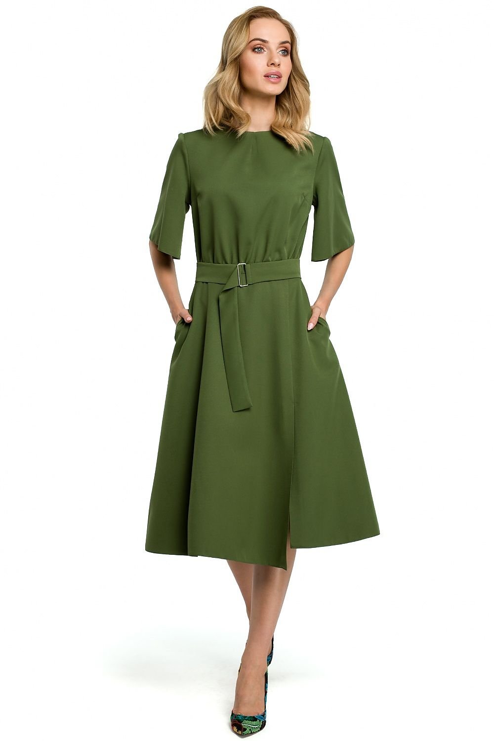 Elegantes Business Midikleid mit Seitenschlitz