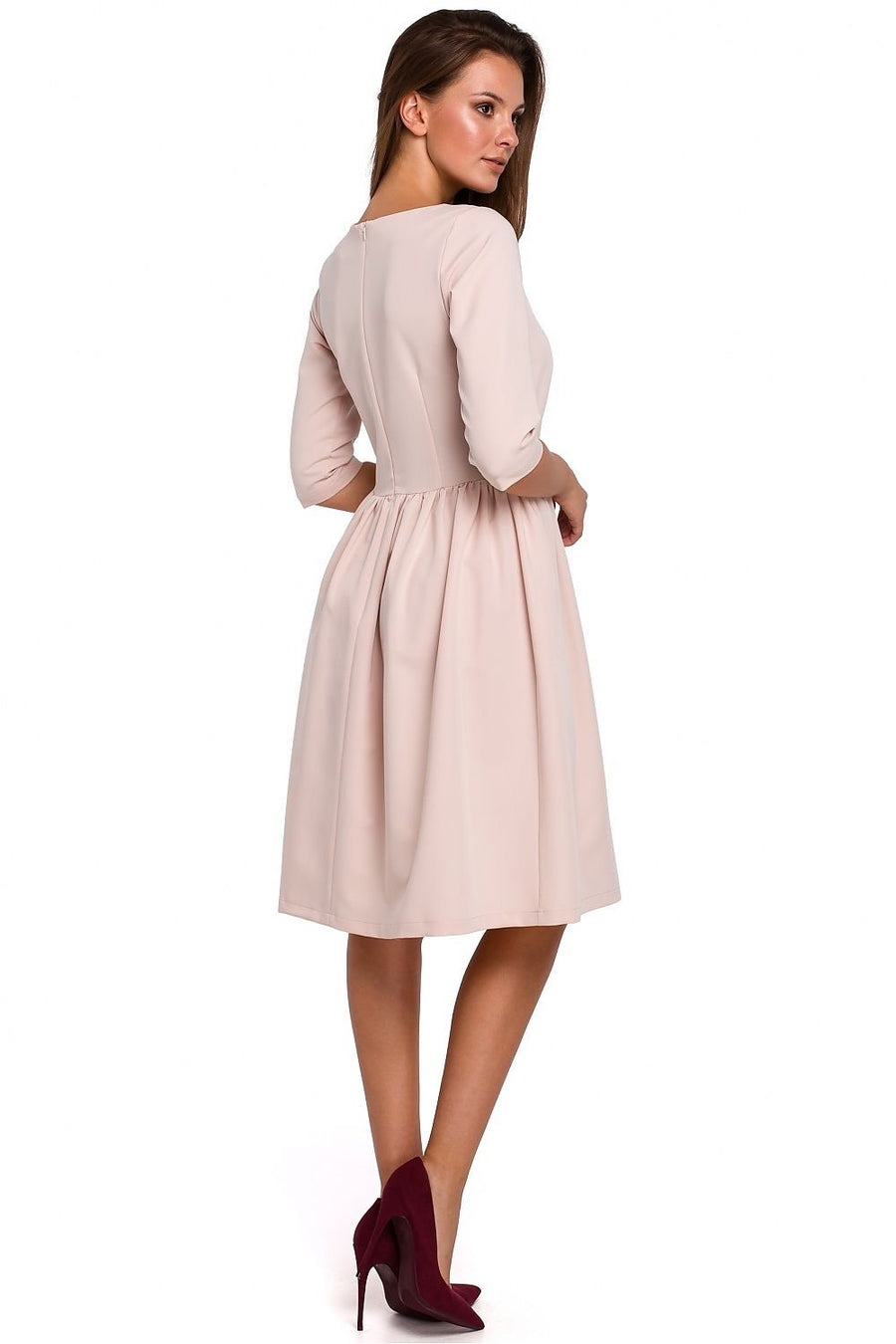 Klassisches Business Midikleid mit Dreiviertelärmeln