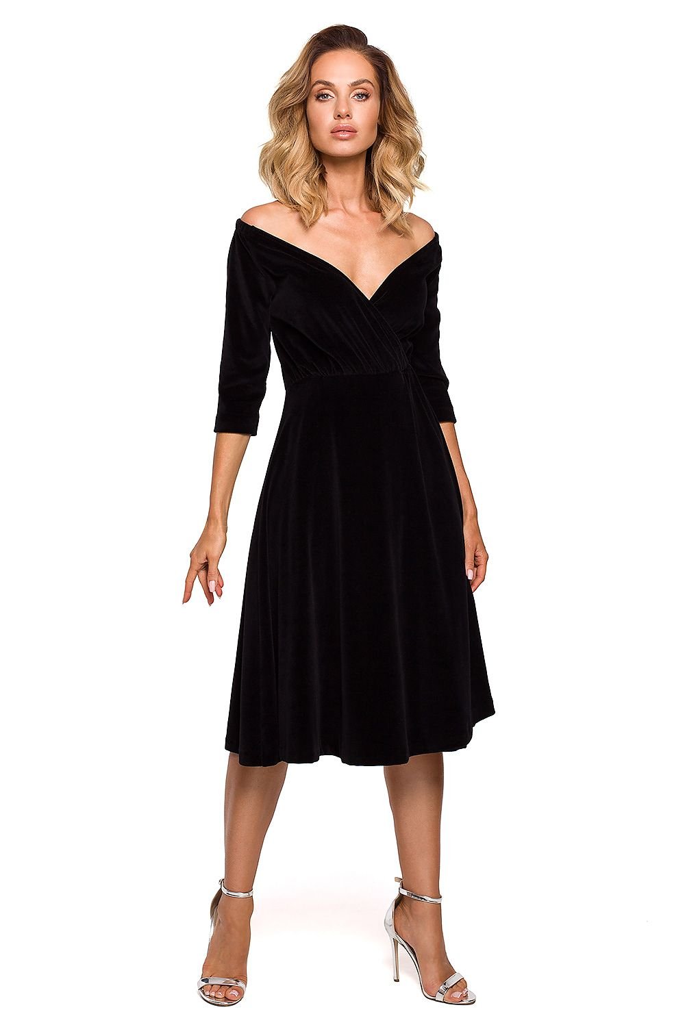 Elegantes Cocktailkleid mit Carmen-Ausschnitt