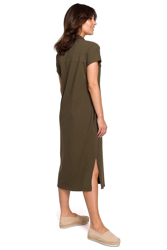 Hemdblusenkleid mit Kragen und aufgesetzten Taschen
