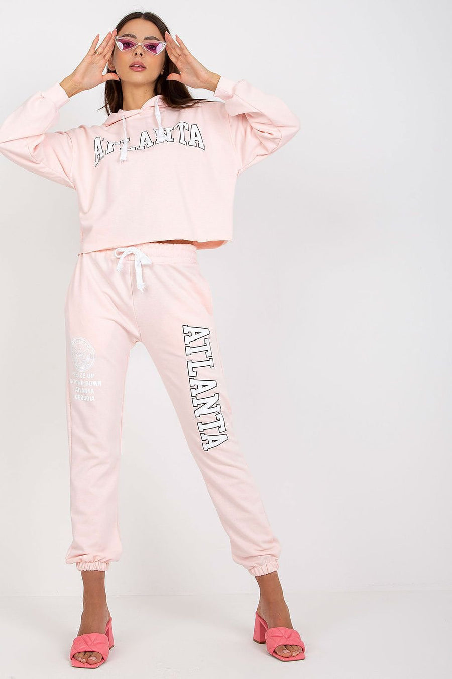 Kapuzensweatshirt-Hosen-Set mit Bindebund und Seitentaschen