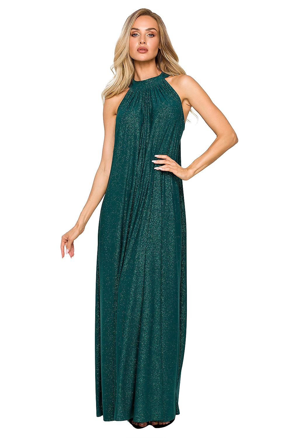 Glamouröses elegantes Abendkleid mit Brokatstoff