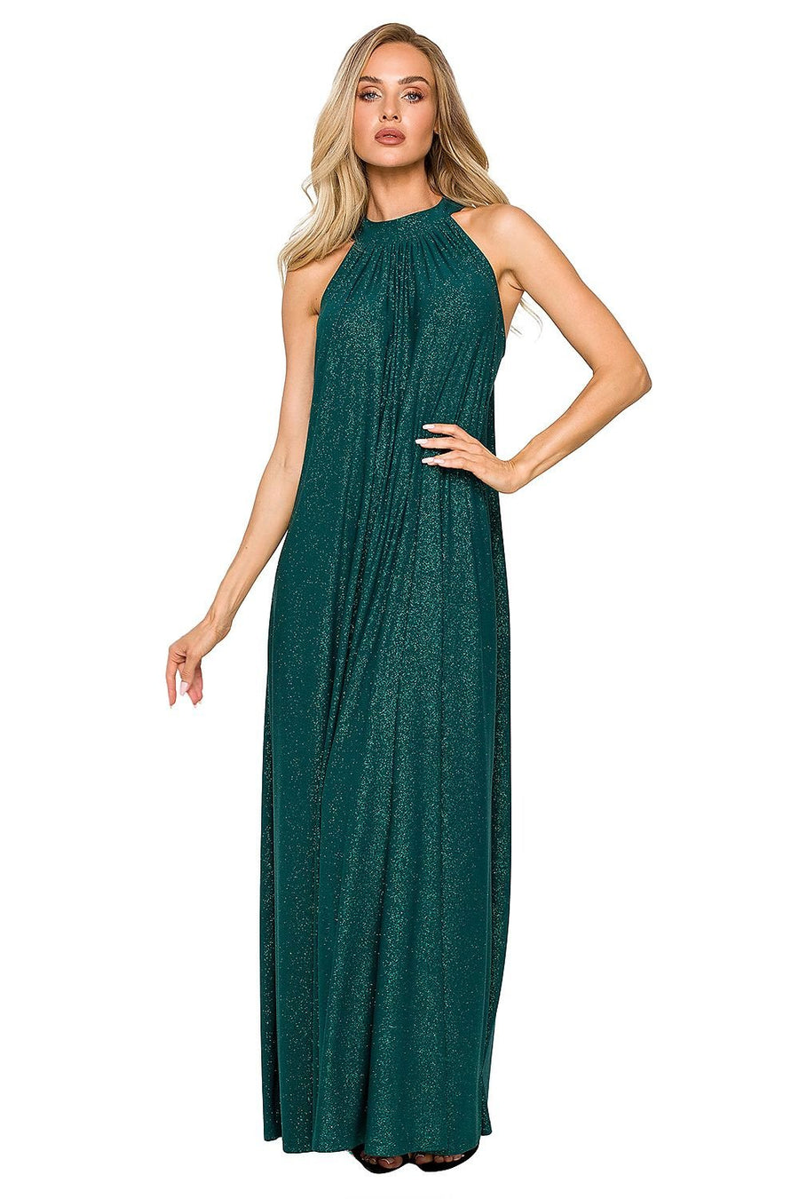 Glamouröses elegantes Abendkleid mit Brokatstoff