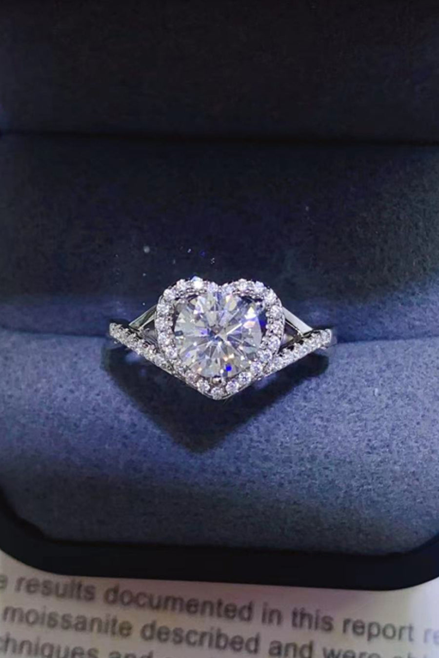 Damen Herz Ring aus 925 Sterling Silber mit Moissanit 1 Karat