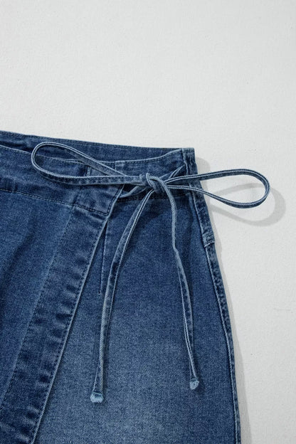 Damen Hosenrock mit Bindeband in Detailansicht