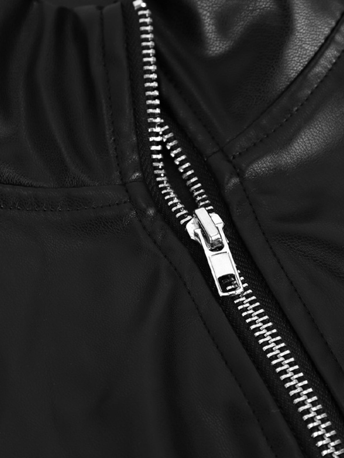 Damen Jacke in Lederoptik mit langen Ärmeln in Rückansicht
