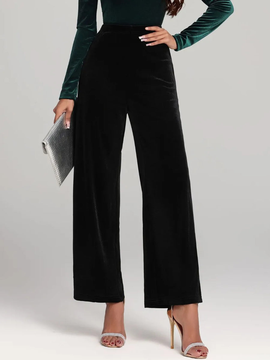 Damen High Waist Wide Leg Hose mit weitem Bein