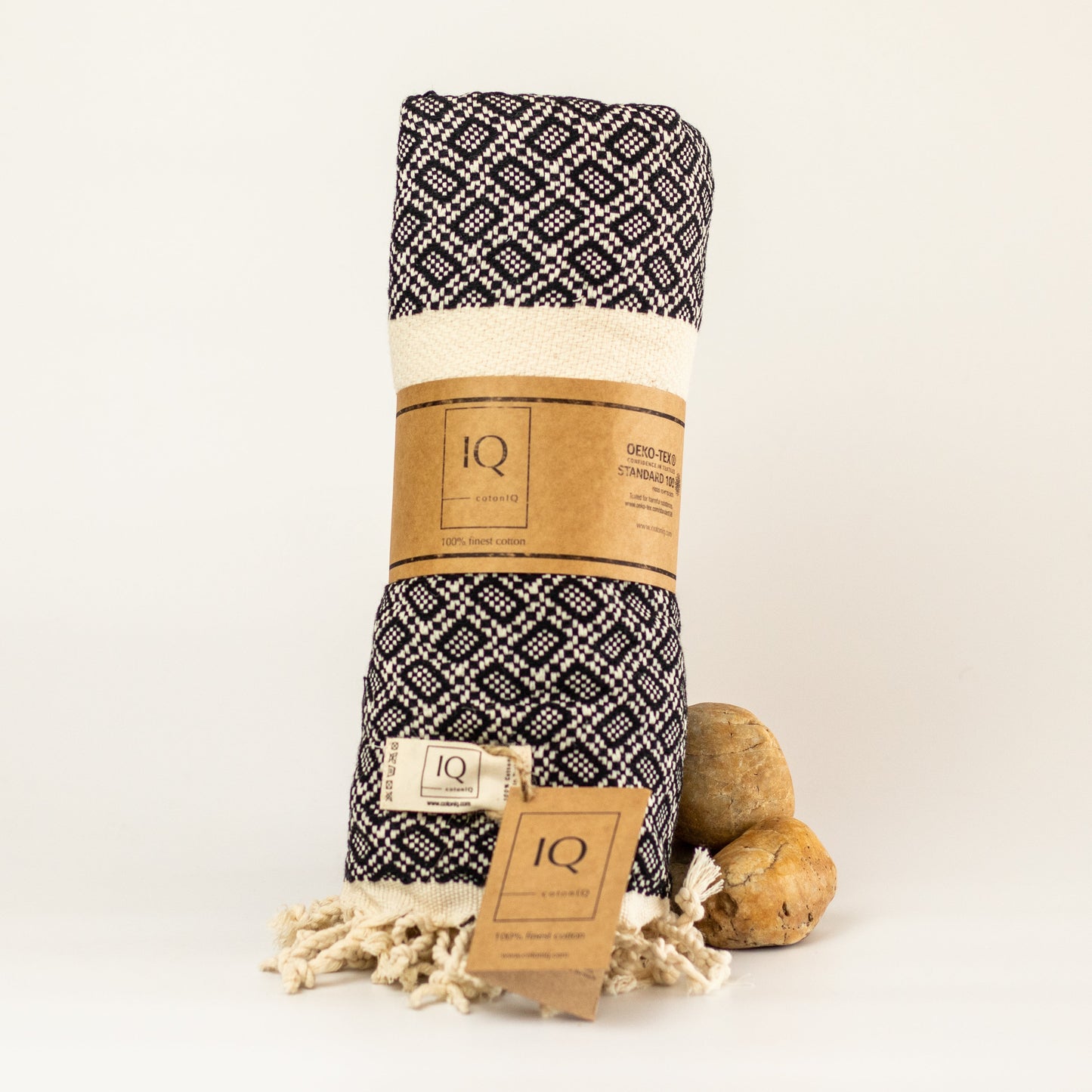 Hamamtuch | Saunatuch | Strandtuch | Bolivia | Schwarz | 180x100 cm